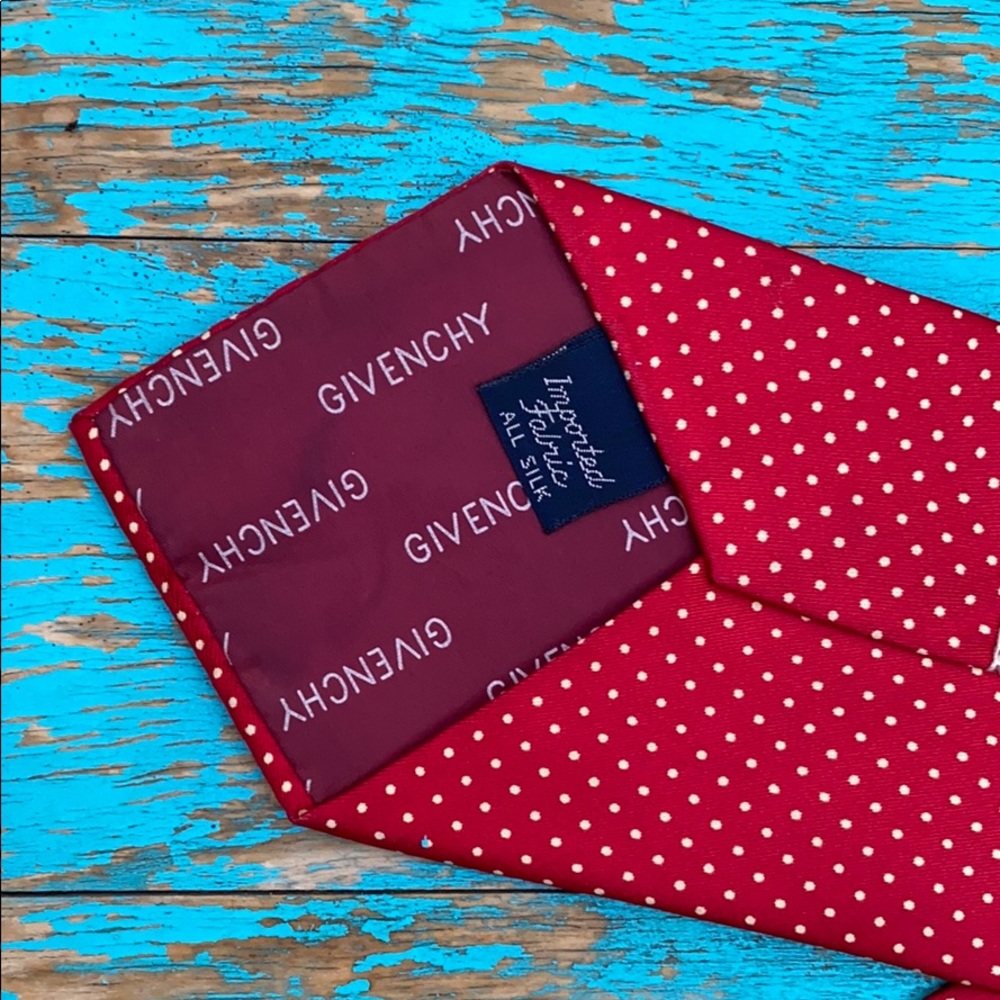 Authentic Givenchy Red Polka Dot Tie - image 2